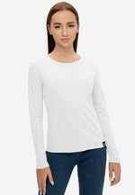 Carica l'immagine nel visualizzatore di Gallery, Long Sleeve Crew Neck Mercerized Cotton Women T-Shirt

