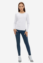 Carica l'immagine nel visualizzatore di Gallery, Long Sleeve Crew Neck Mercerized Cotton Women T-Shirt
