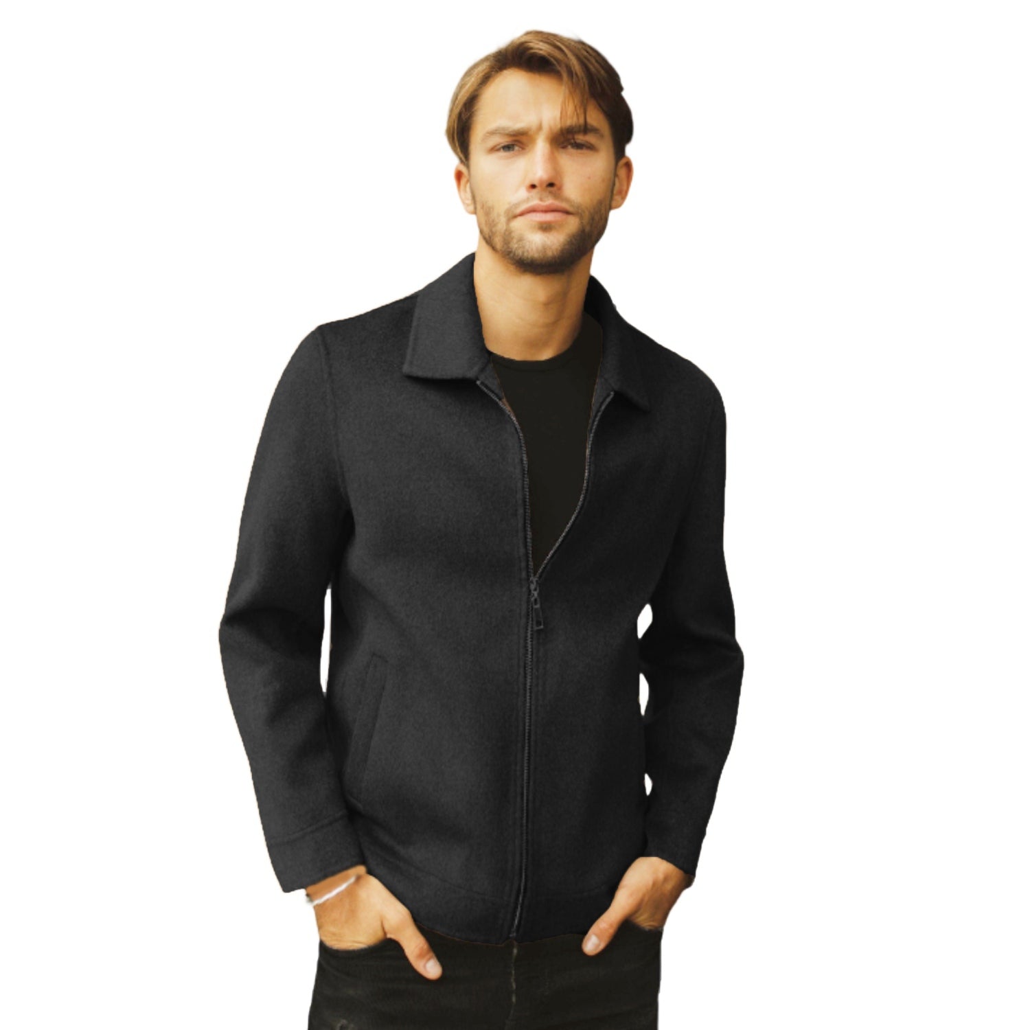 Charming Zip-Up Merino Blend Blouson