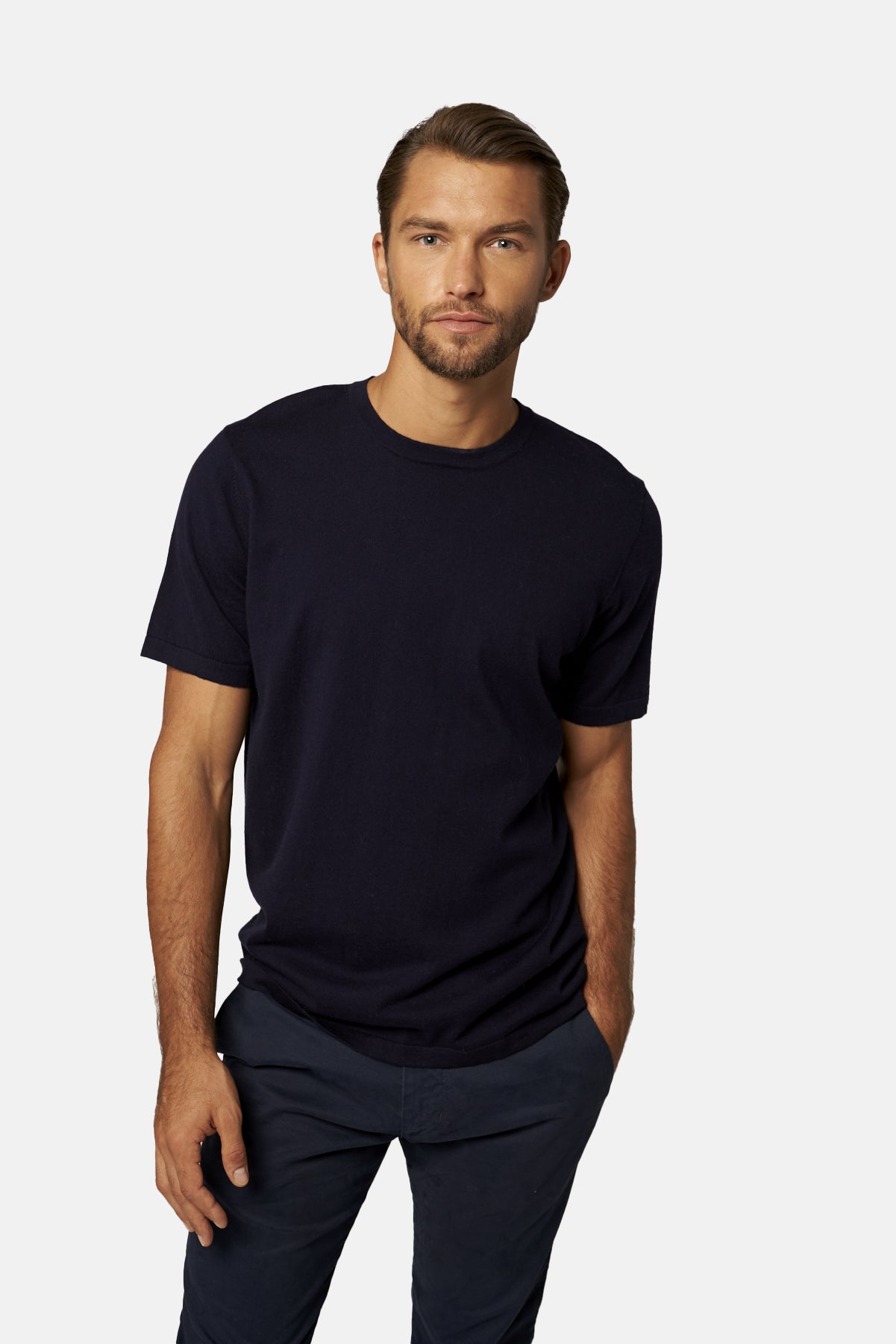 Classic Crew Neck Cotton Cashmere T-Shirt
