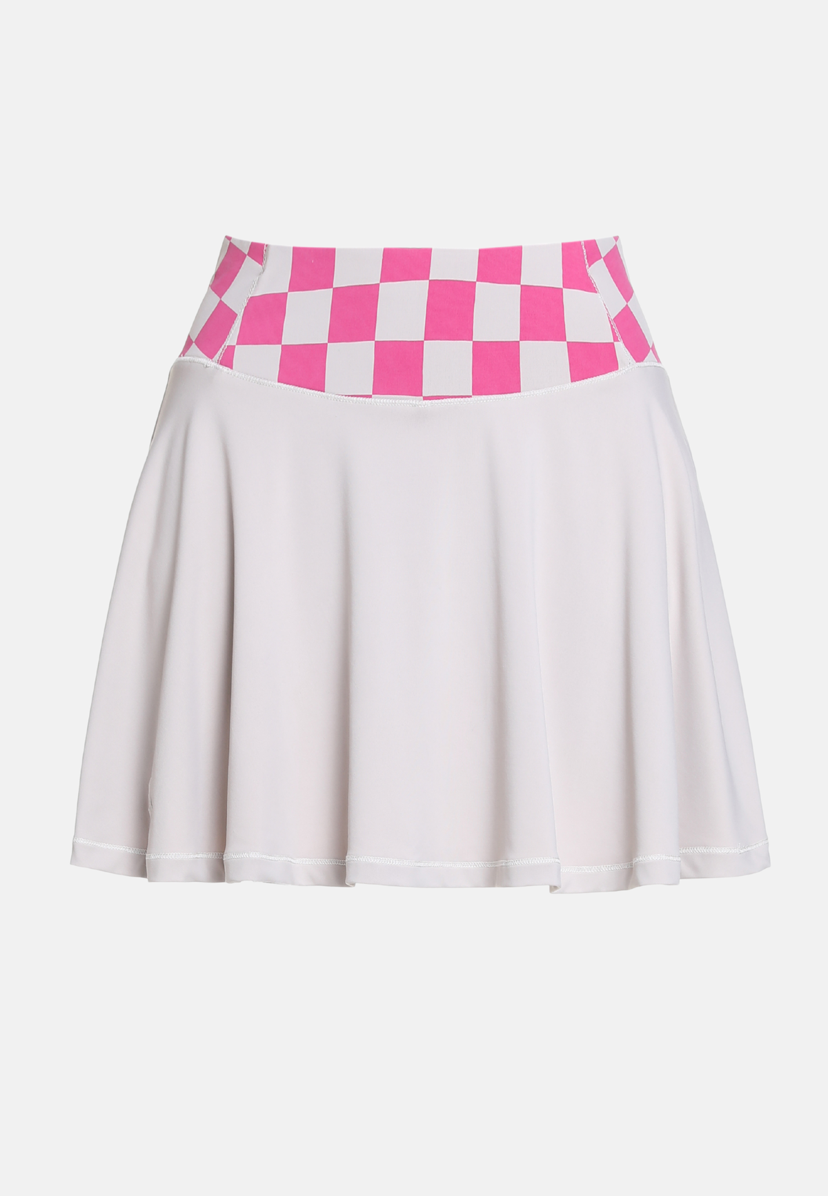 Checkered High-Waisted A- Skirt