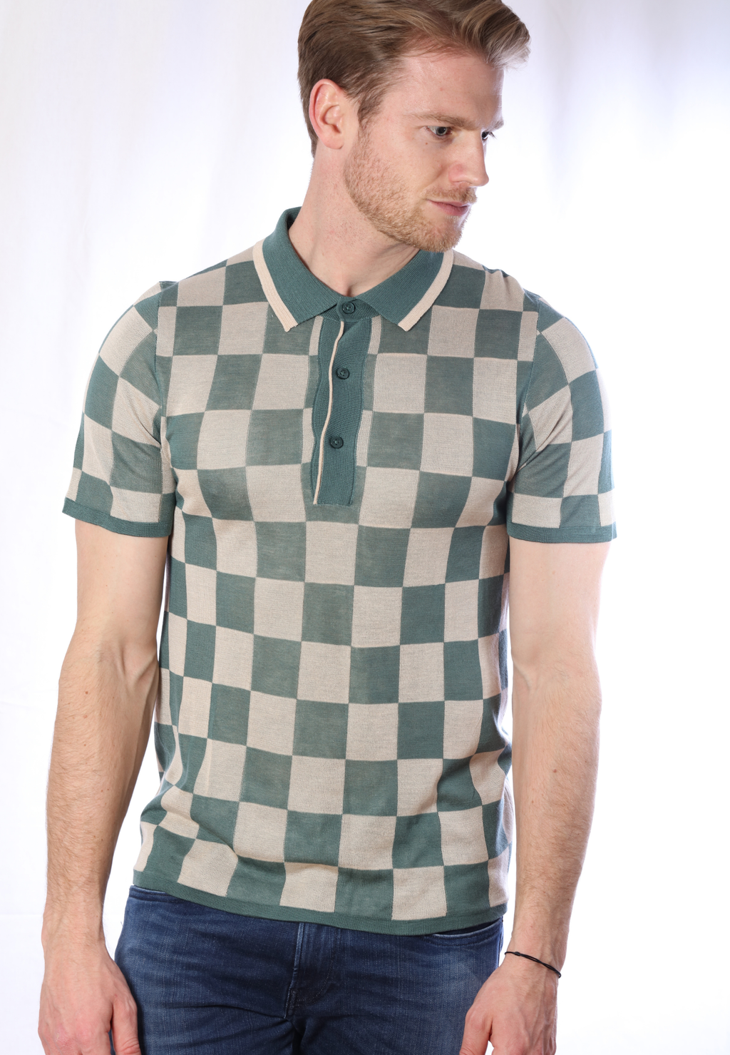 Polo en Tencel à carreaux