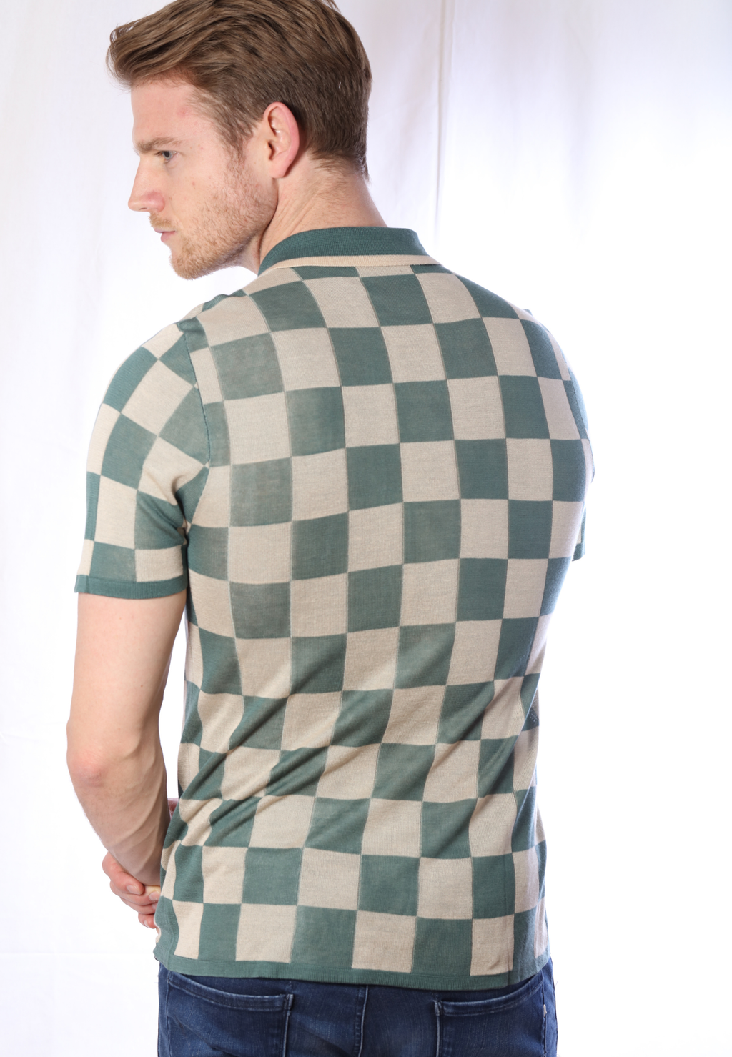 Polo en Tencel à carreaux