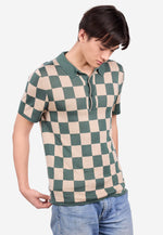 将图片加载到图库查看器，Checkered Tencel Polo
