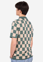 将图片加载到图库查看器，Checkered Tencel Polo

