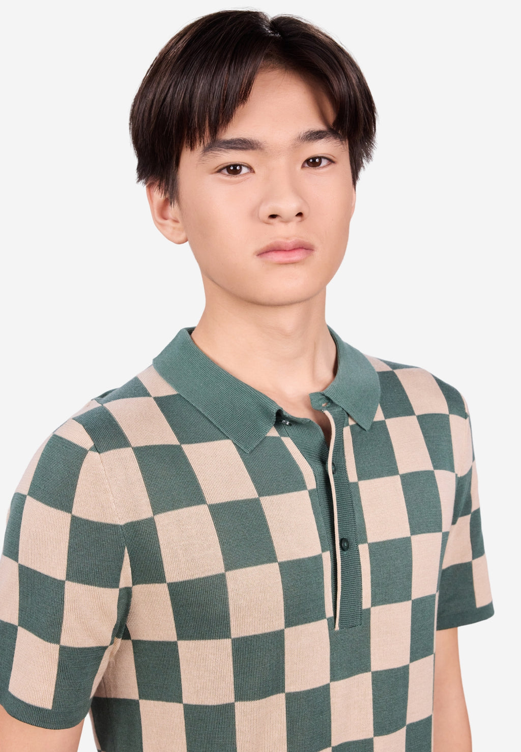 Polo en Tencel à carreaux