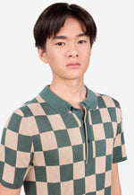 将图片加载到图库查看器，Checkered Tencel Polo
