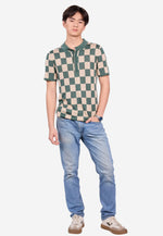 将图片加载到图库查看器，Checkered Tencel Polo
