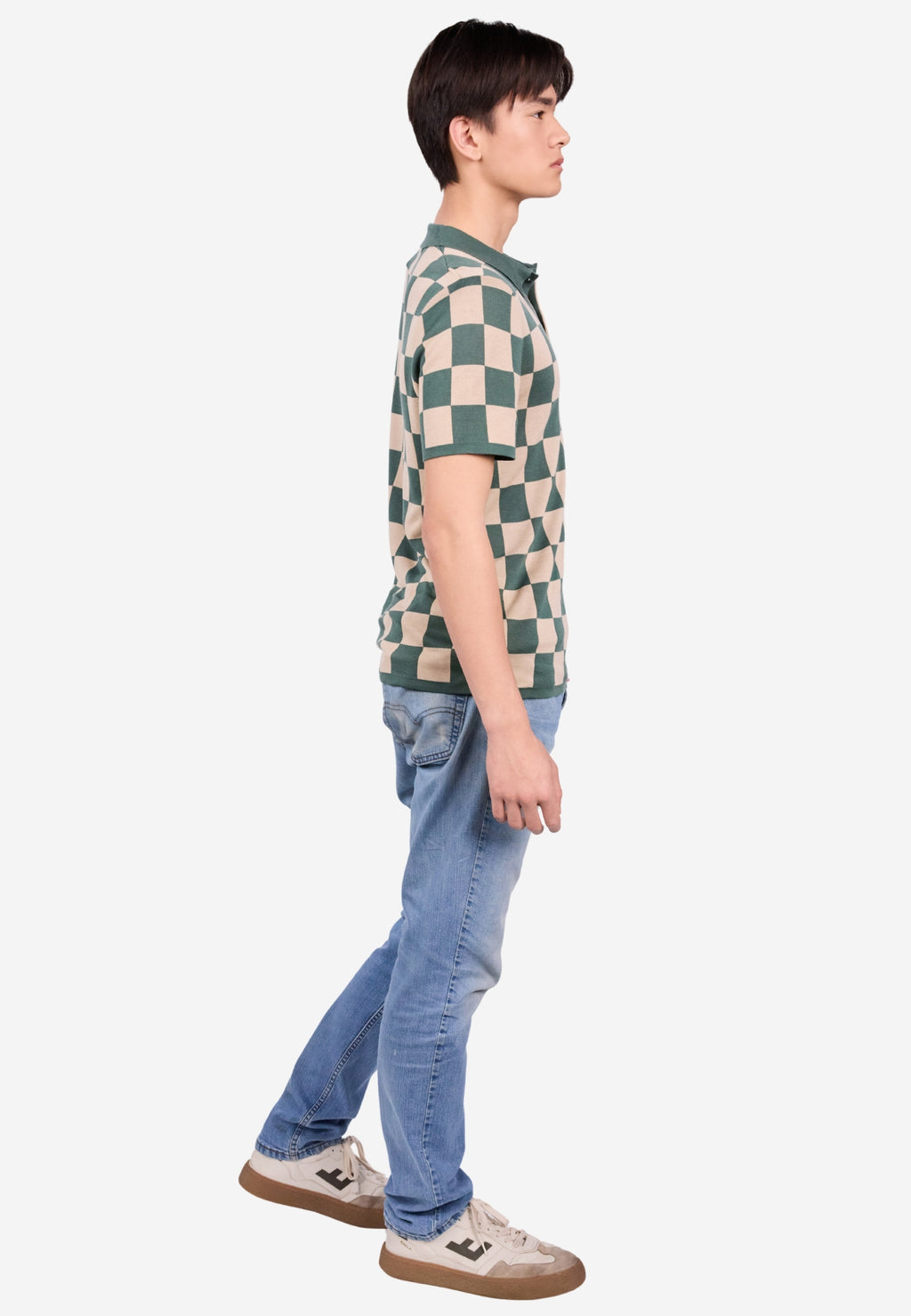 Polo en Tencel à carreaux