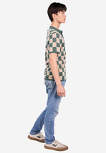 将图片加载到图库查看器，Checkered Tencel Polo
