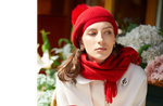 Load image into Gallery viewer, Cashmere Beret with Fur Pom Beret
