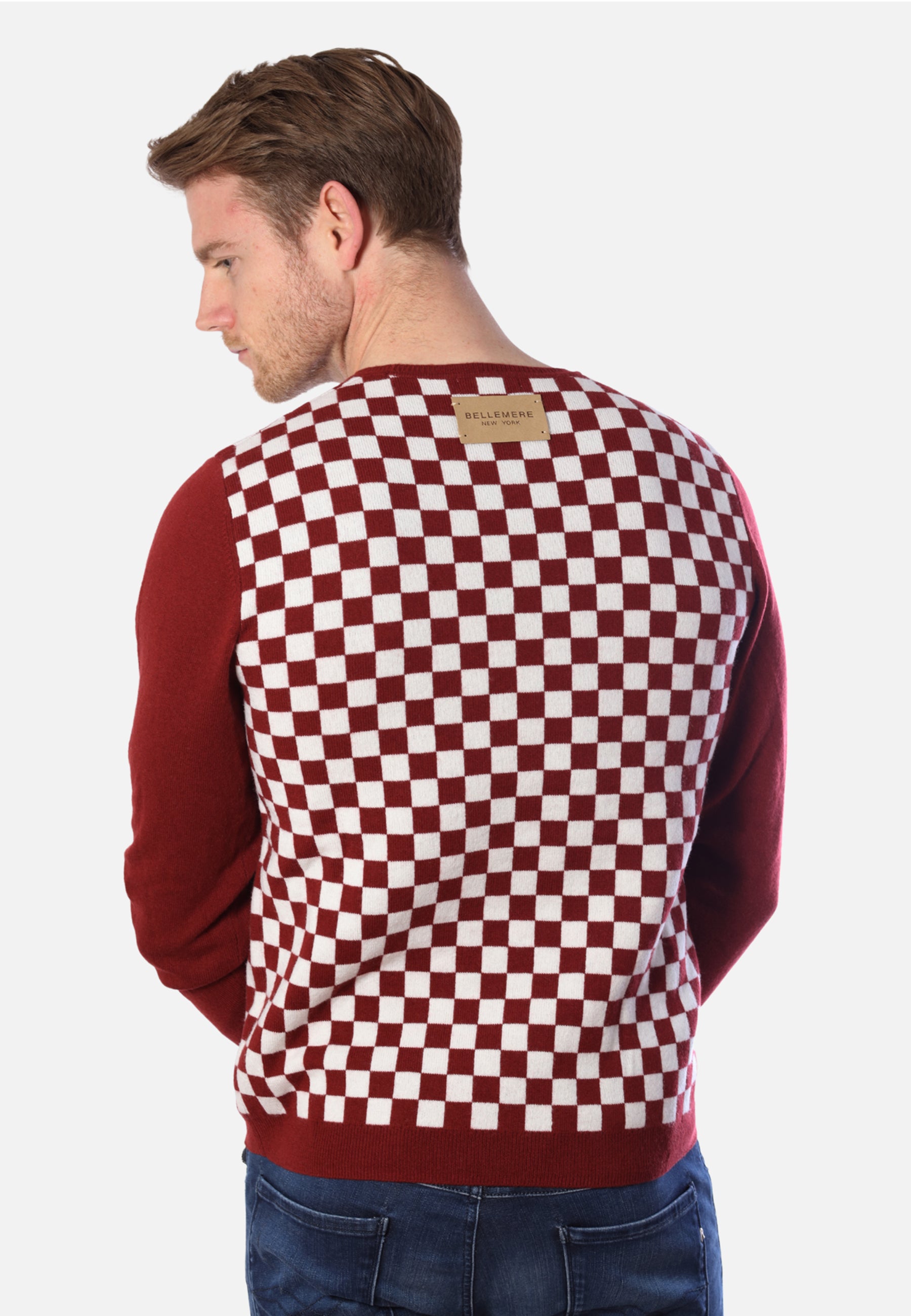 Checker Print Cashmere Merino Sweater
