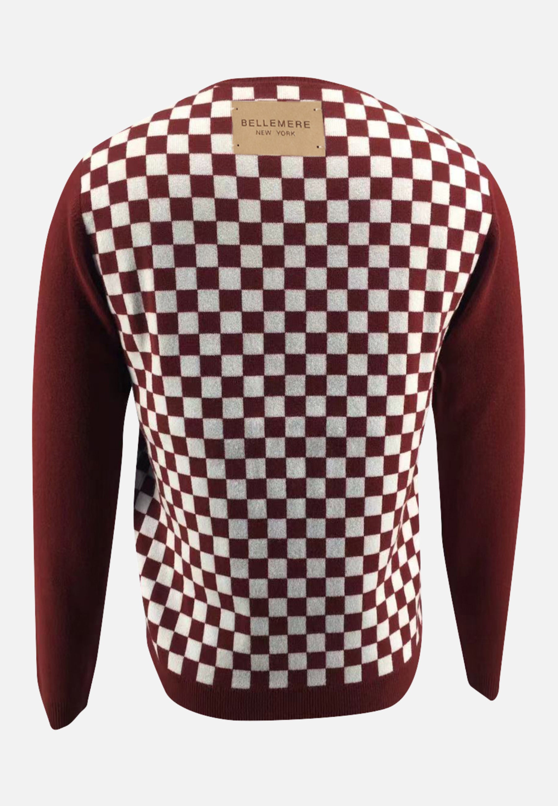 Checker Print Cashmere Merino Sweater