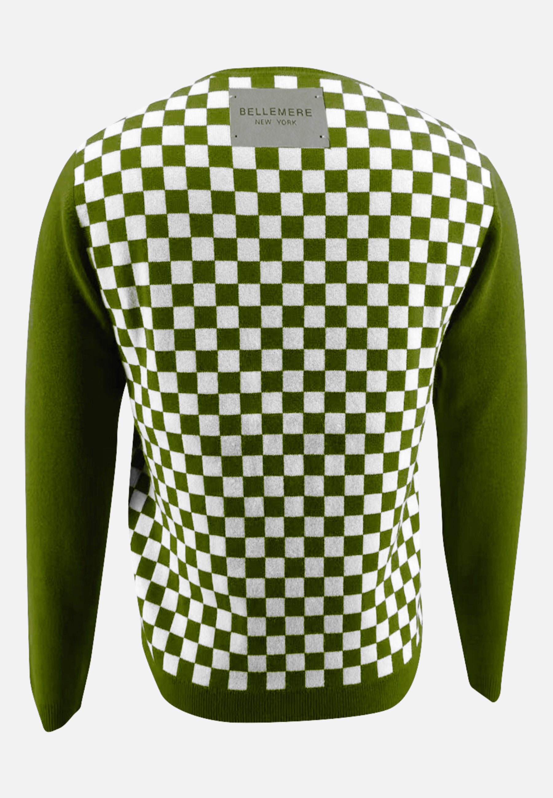 Checker Print Cashmere Merino Sweater