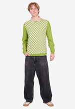 Load image into Gallery viewer, Checker Print Cashmere Merino Sweater
