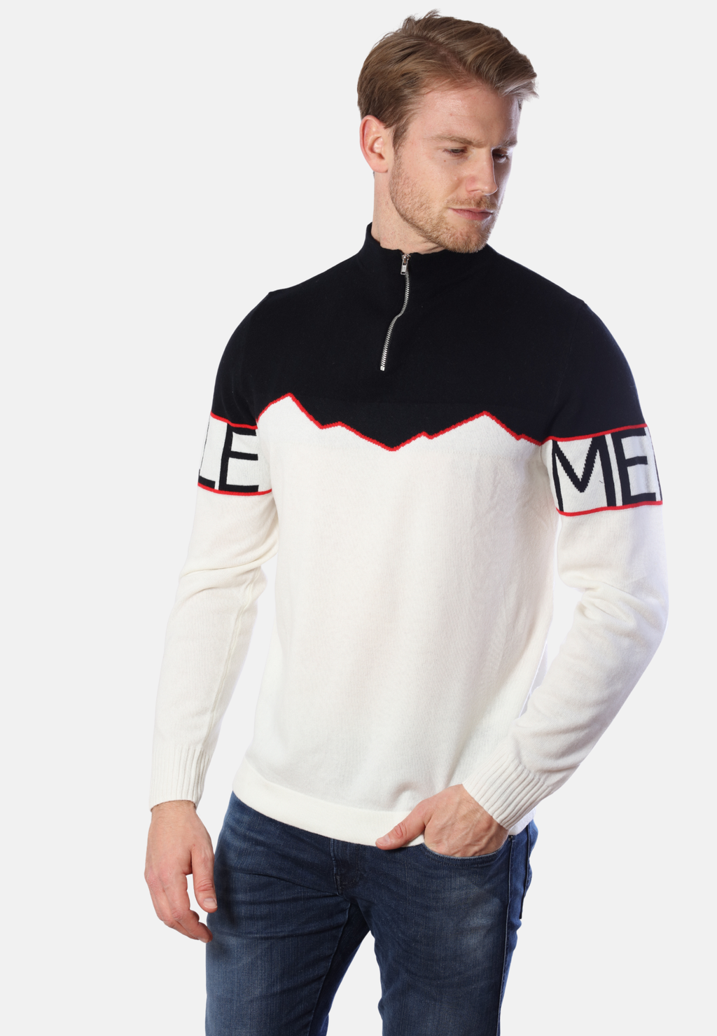 Half-Zipped Cashmere Blend Sweater
