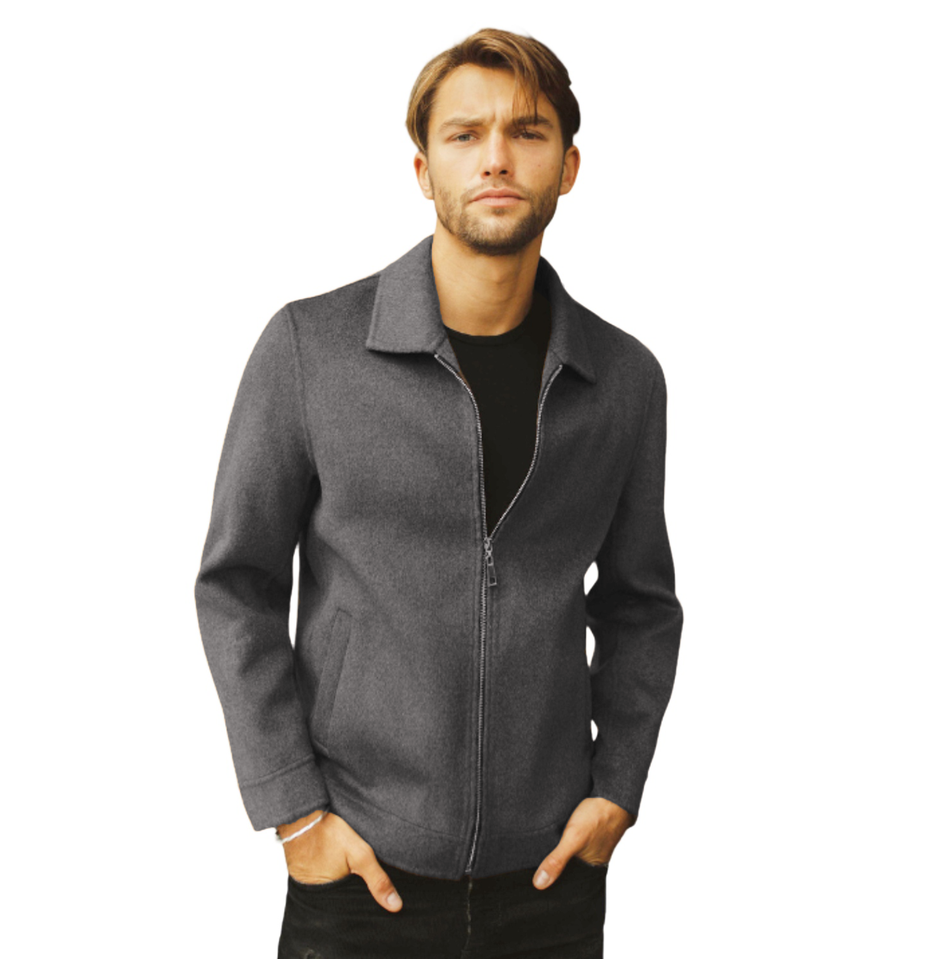 Charming Zip-Up Merino Blend Blouson