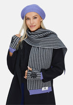 Cargar imagen en el visor de la galería, Houndstooth Cashmere Ribbed Scarves
