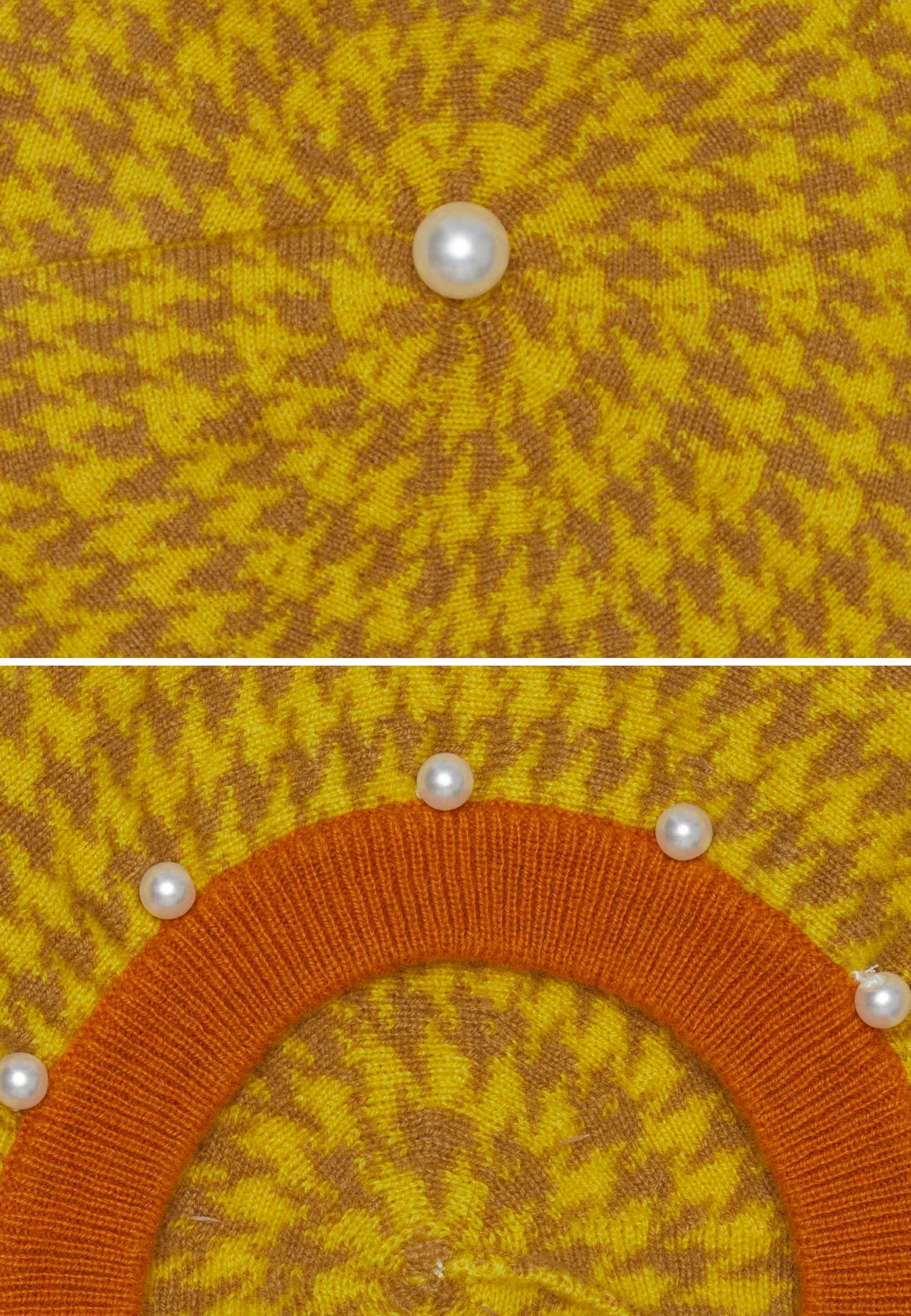 Houndstooth Pearled Cashmere Berets