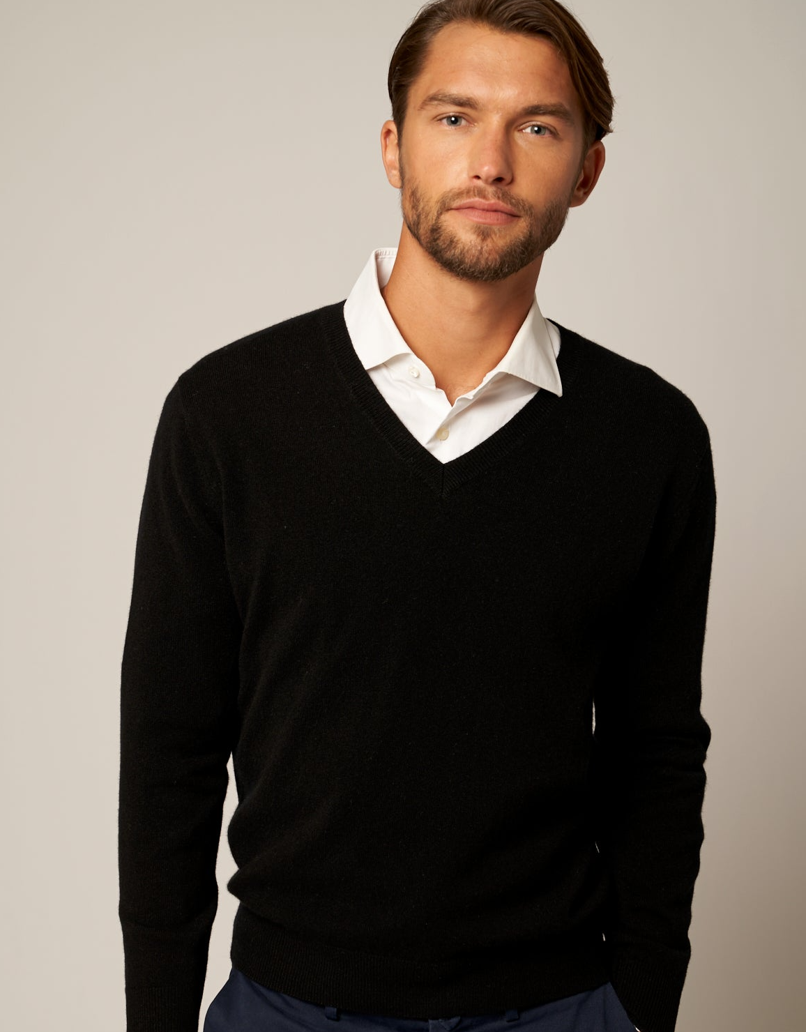 Solid V-Neck Merino Sweater