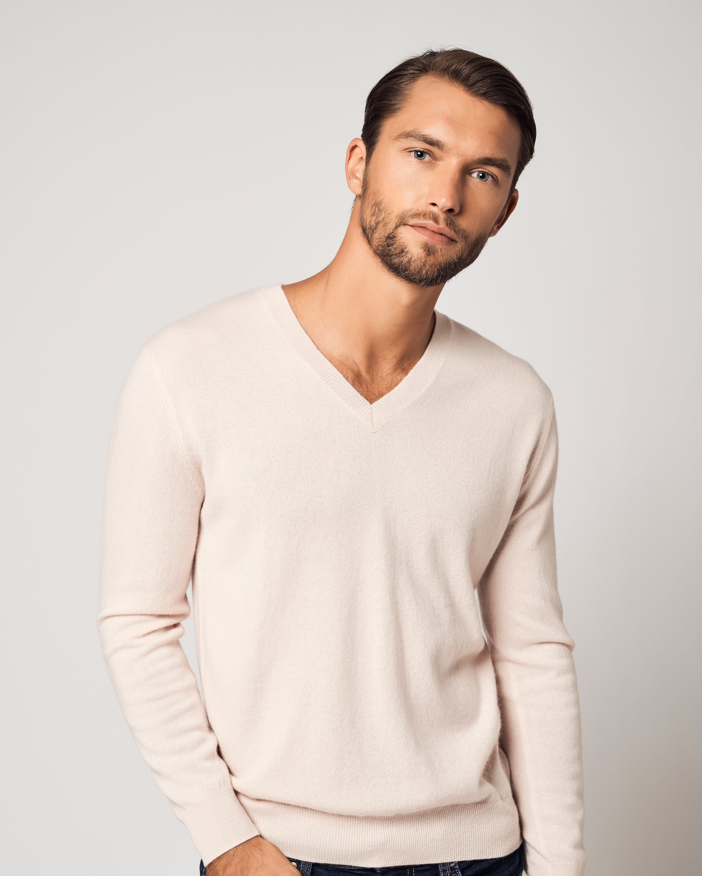 Solid V-Neck Merino Sweater