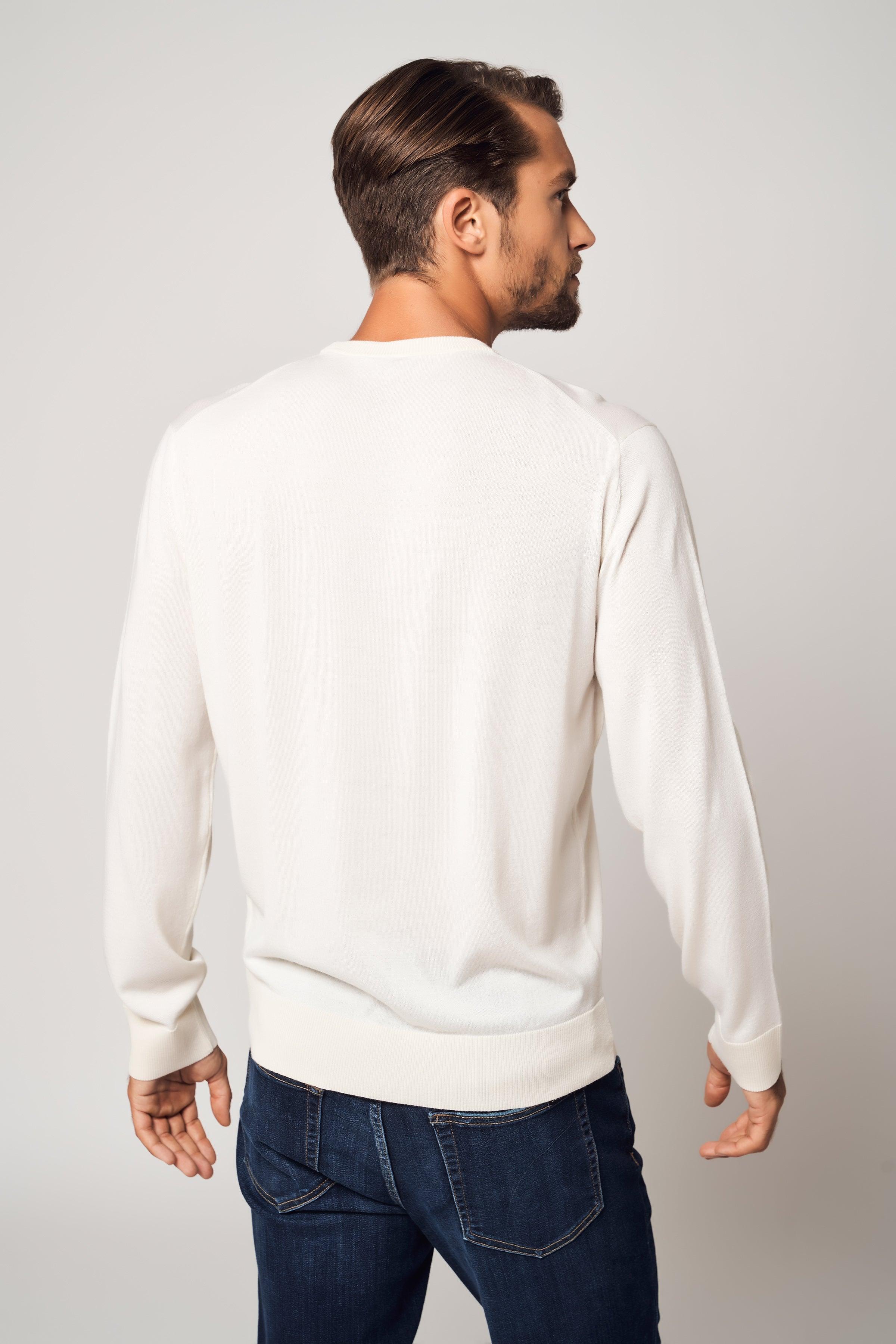 100% Worsted Cashmere Crew Neck Sweater