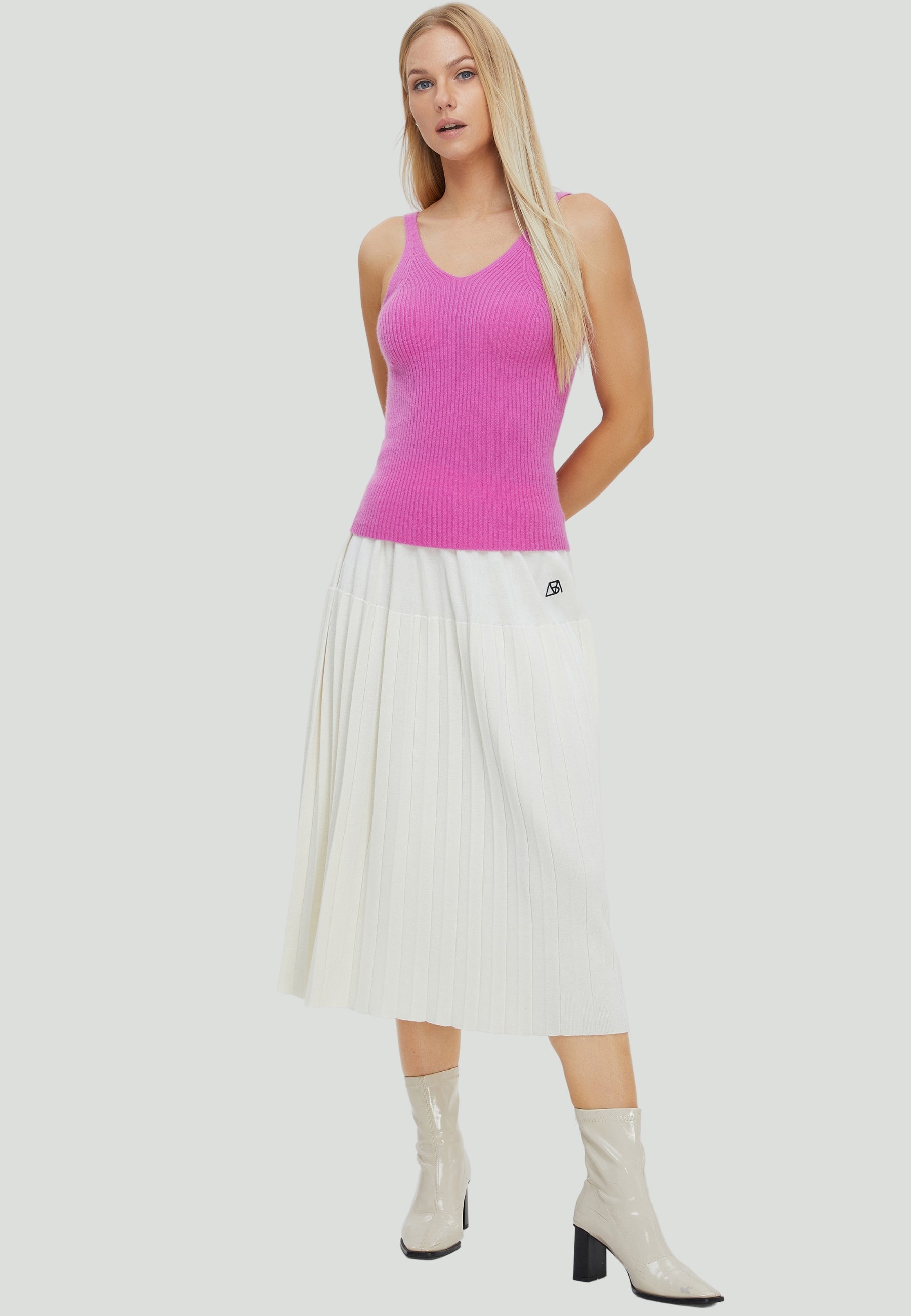 Women's Merino Gradient Pleated Skirt