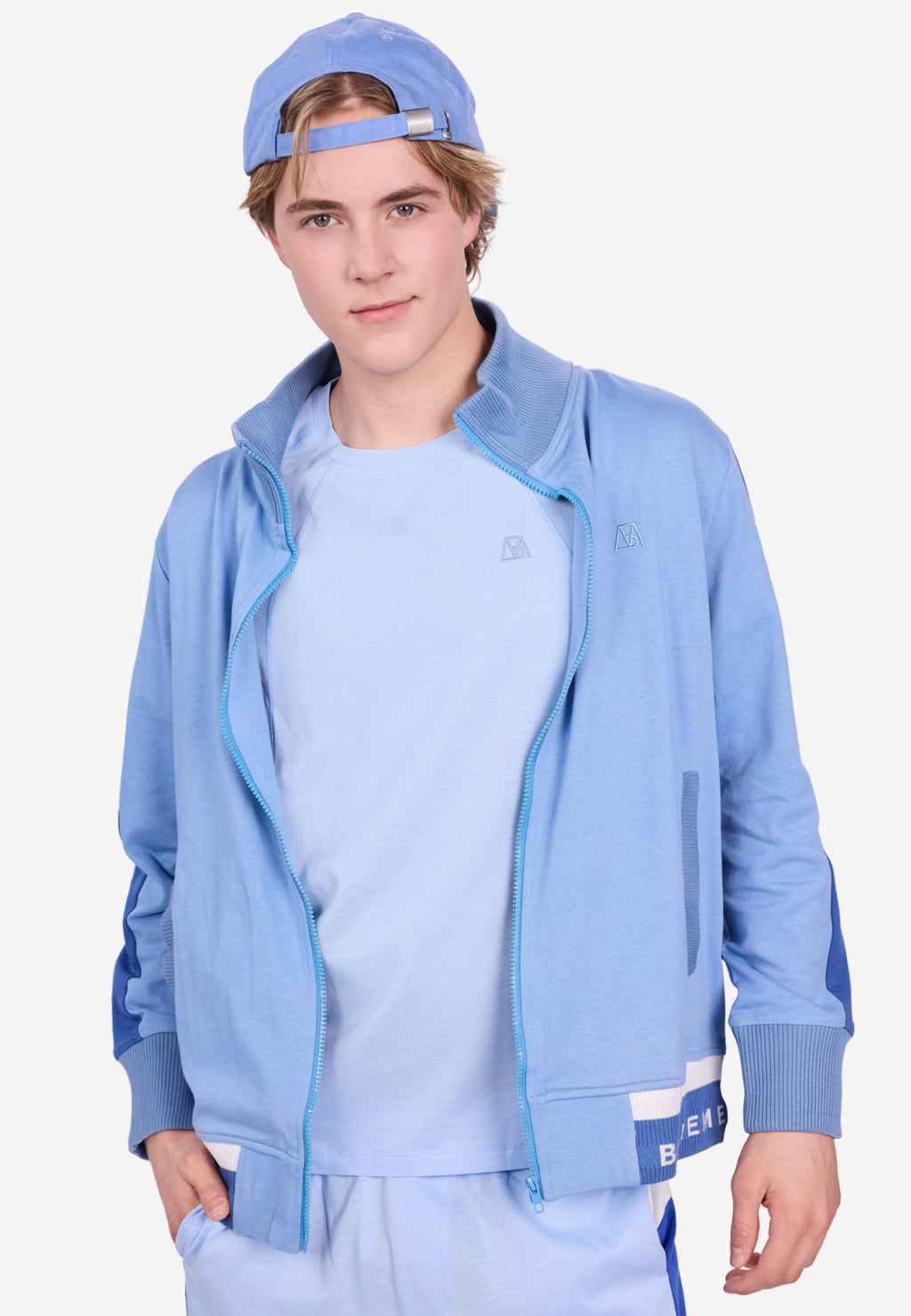 Veste de survêtement bicolore à fermeture éclair intégrale pour homme