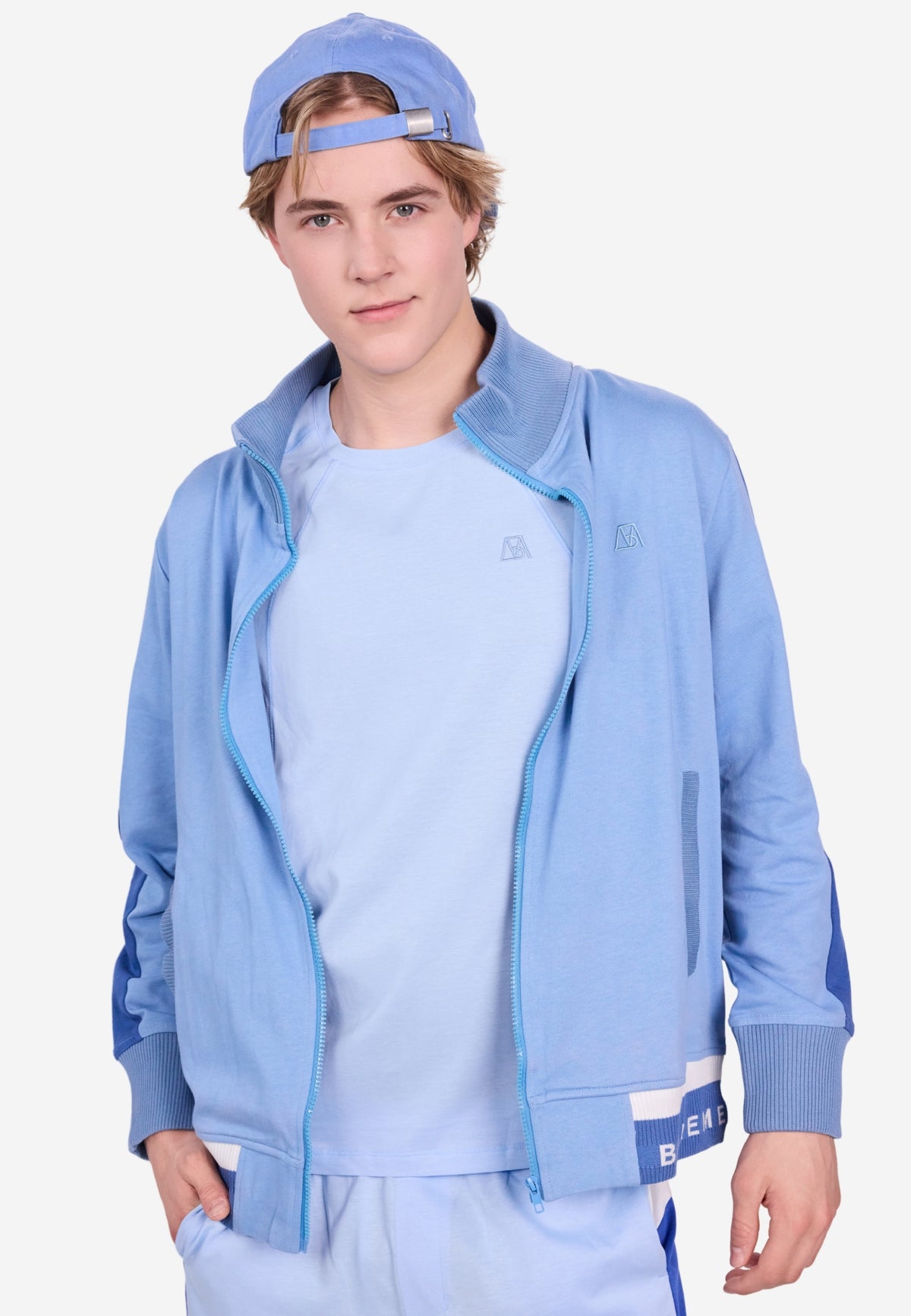 Men’s Two-Tone Full-Zip Cotton Tracksuit Jacket