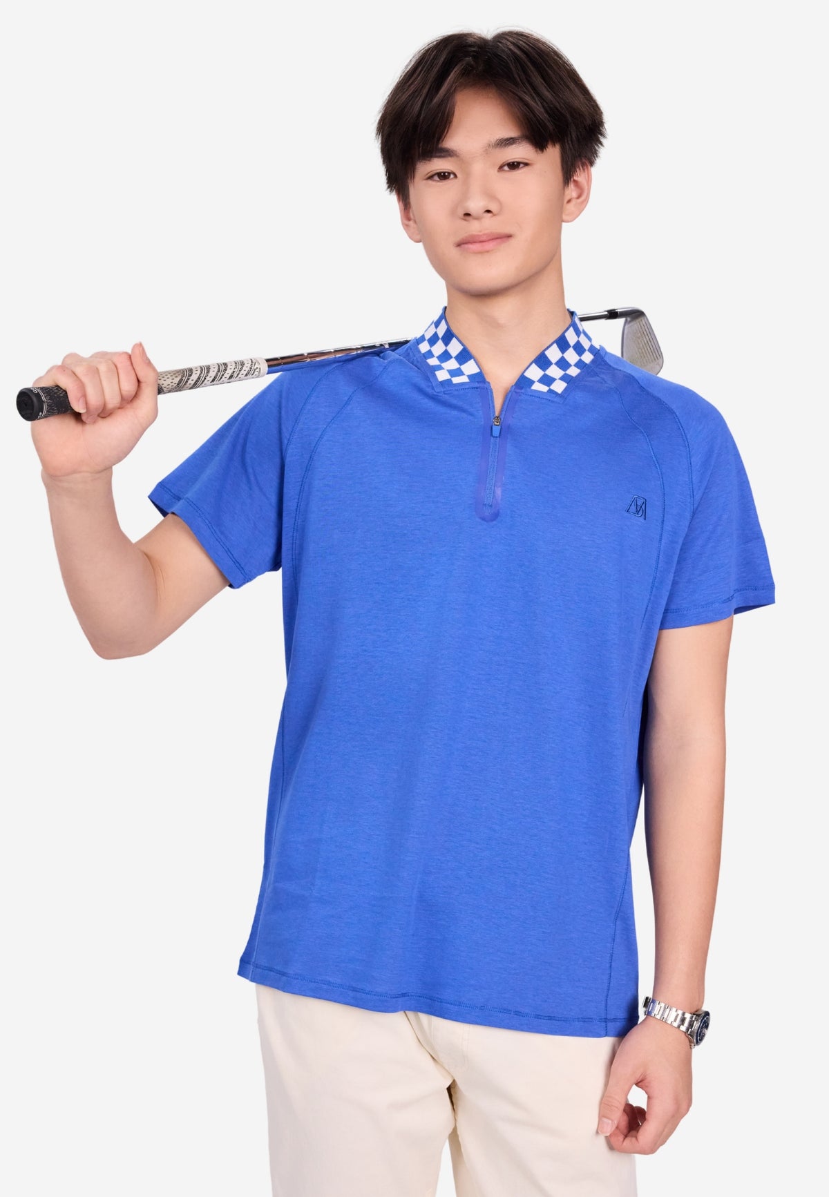 Men’s Checkered Collar Top