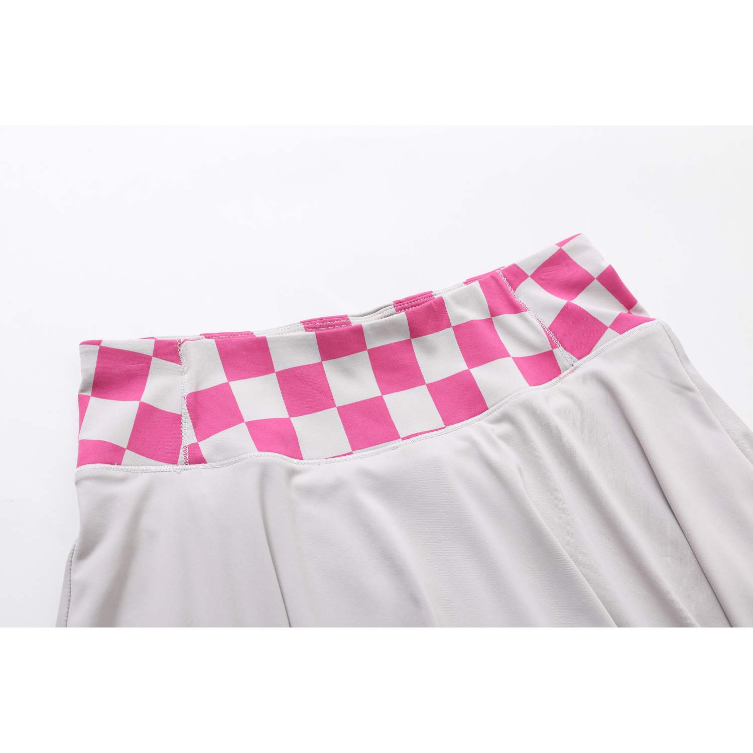 Checkered High-Waisted A- Skirt