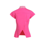 Load image into Gallery viewer, Women’s Checkered Collar Half-Zipped Top
