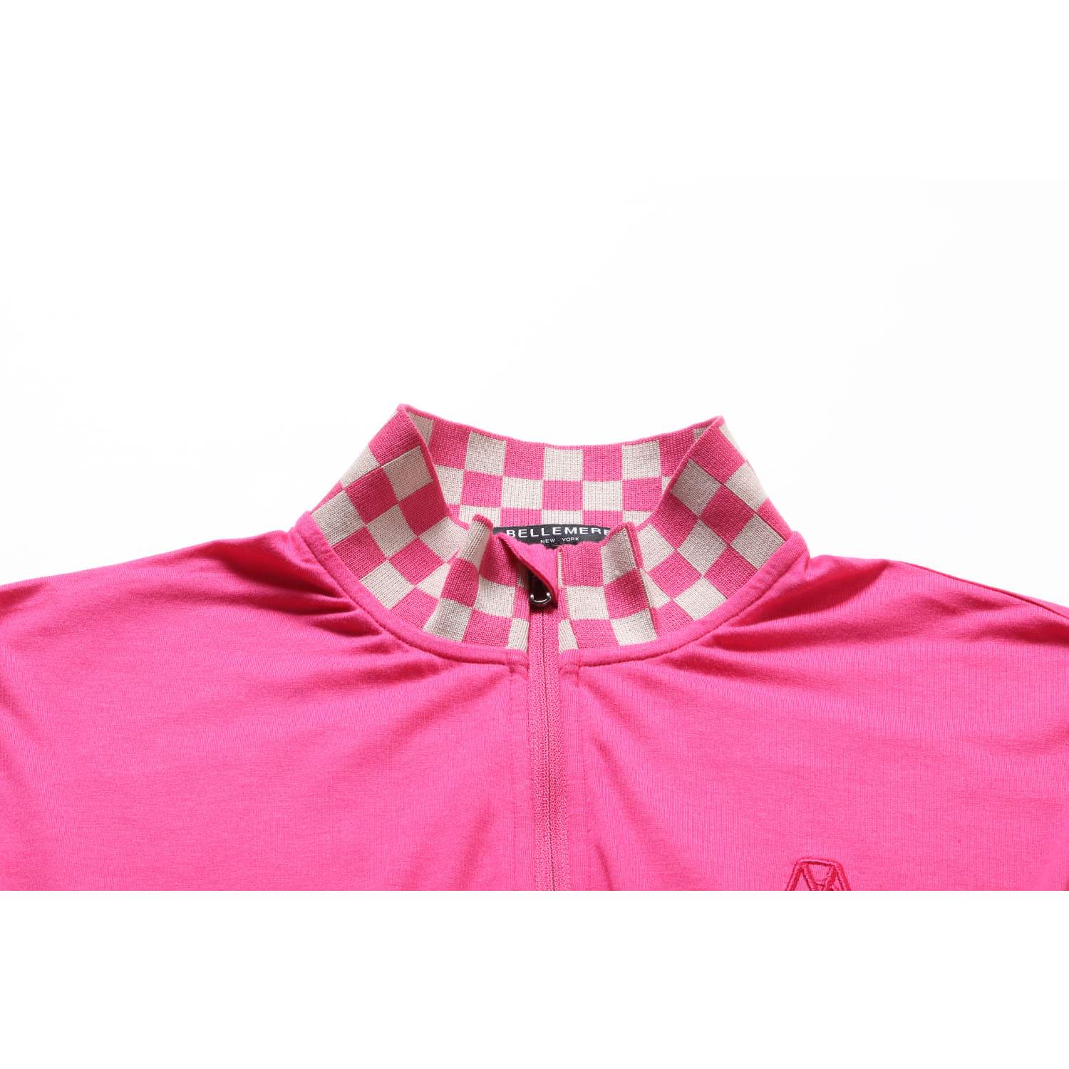 Women’s Checkered Collar Half-Zipped Top