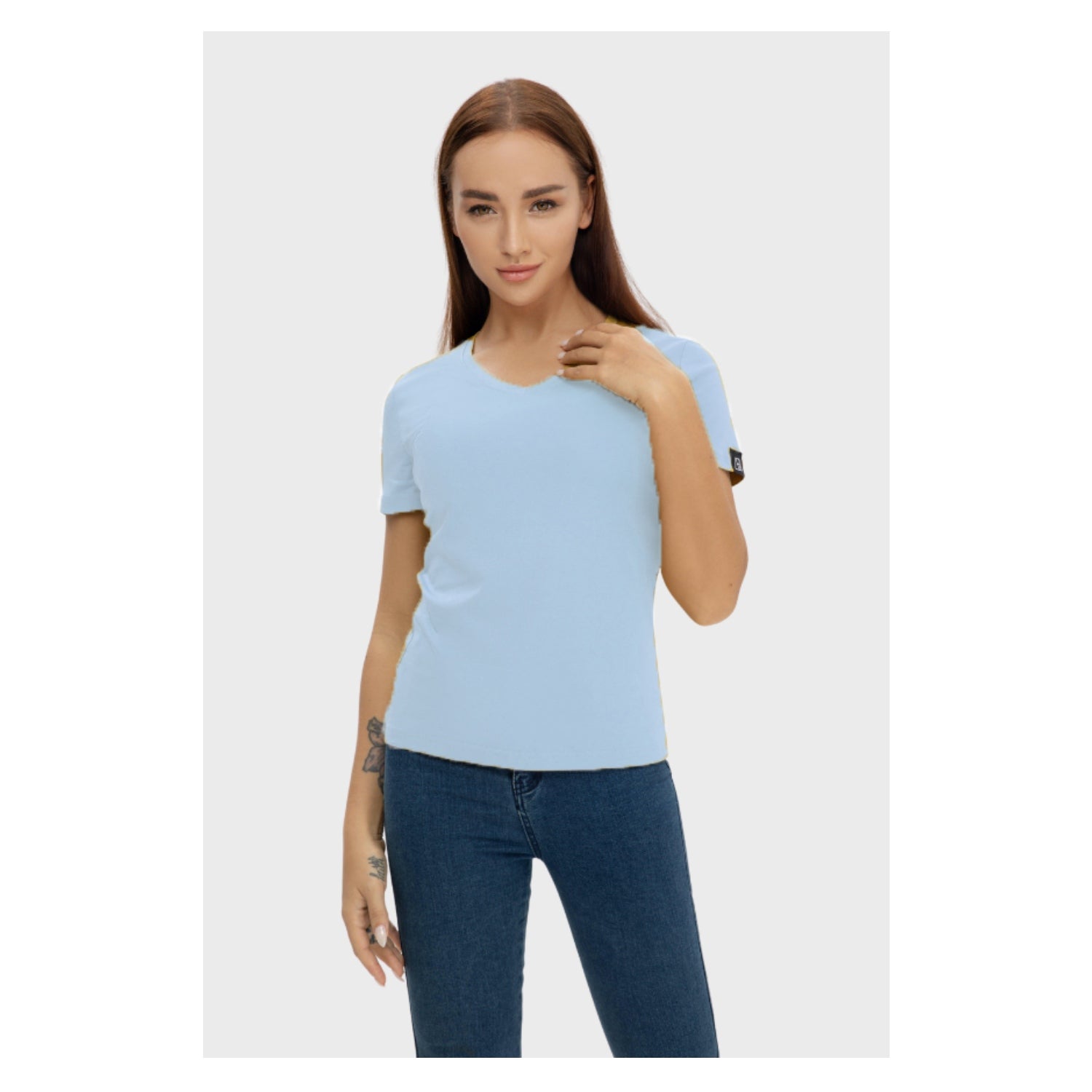 Grand V-Neck Cotton T-Shirt (160g)