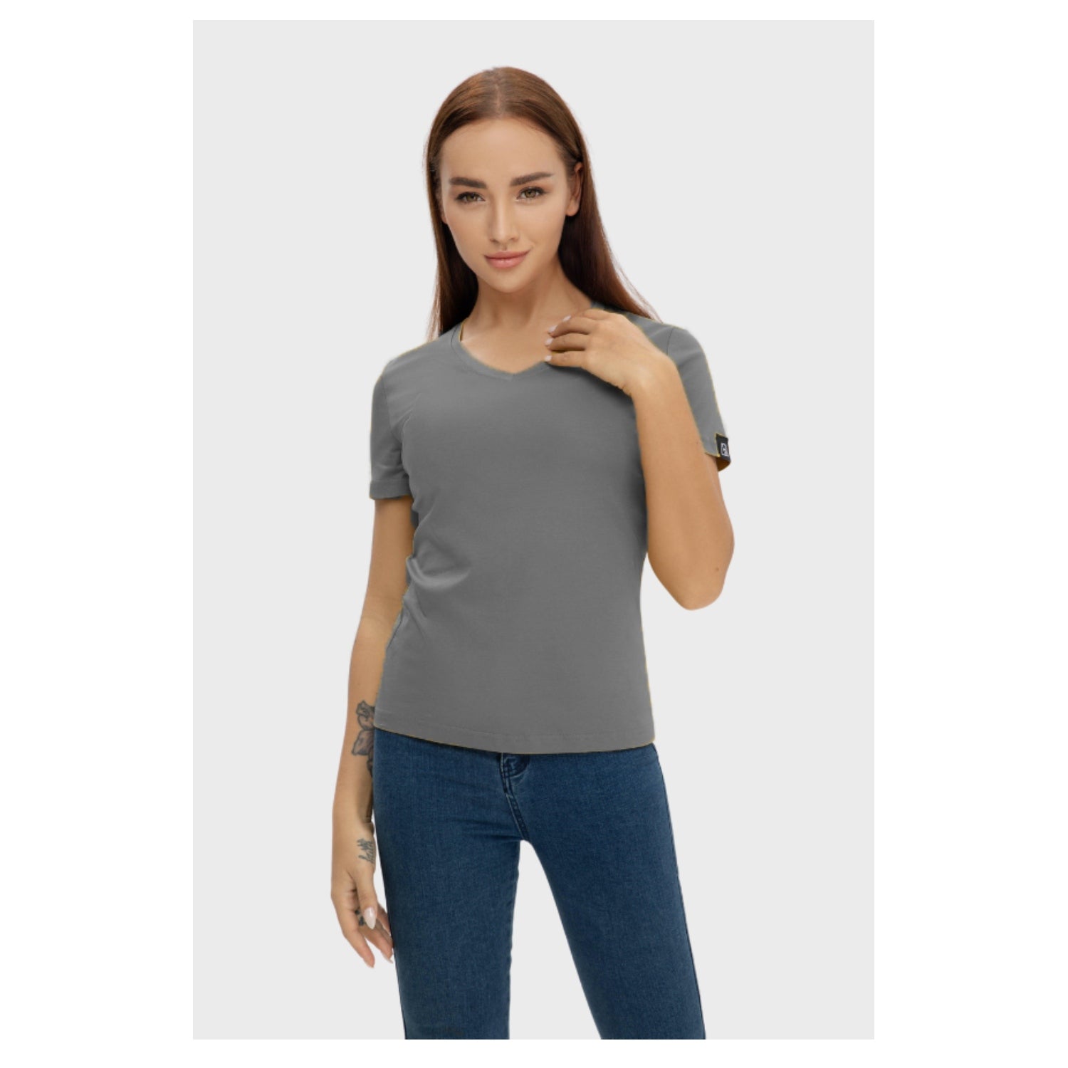 Grand V-Neck Cotton T-Shirt (160g)