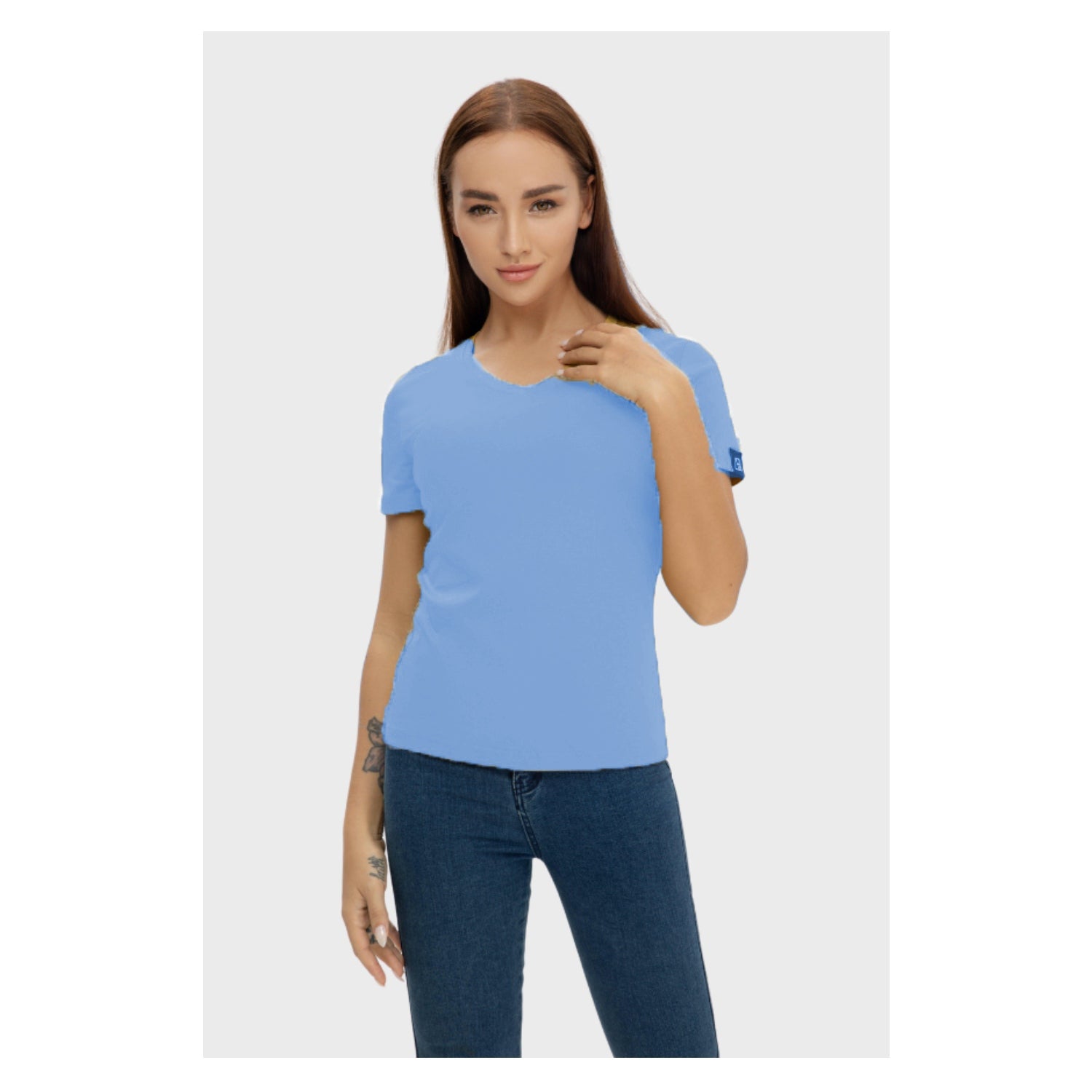 Grand V-Neck Cotton T-Shirt (160g)