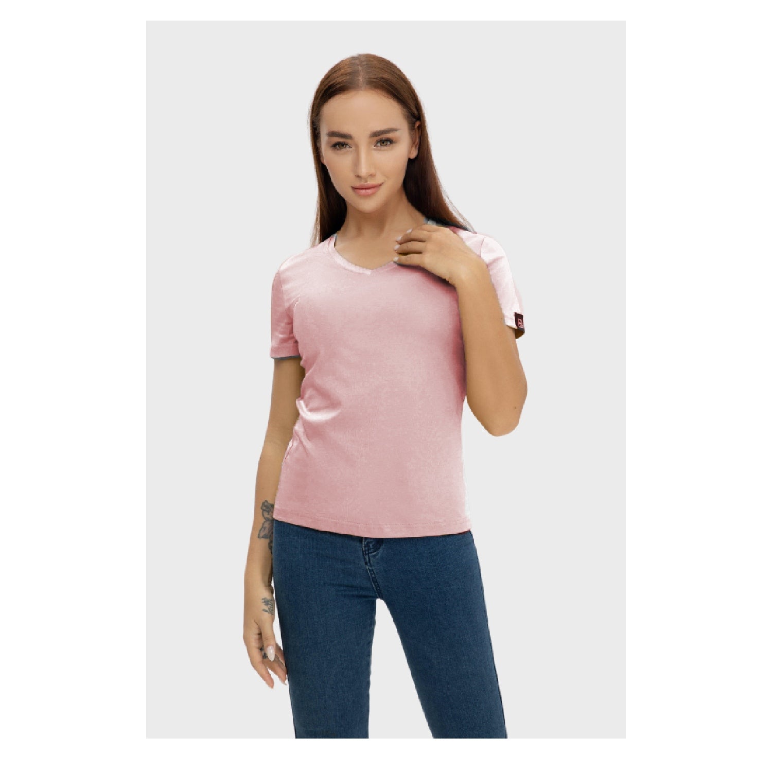 Grand V-Neck Cotton T-Shirt (160g)