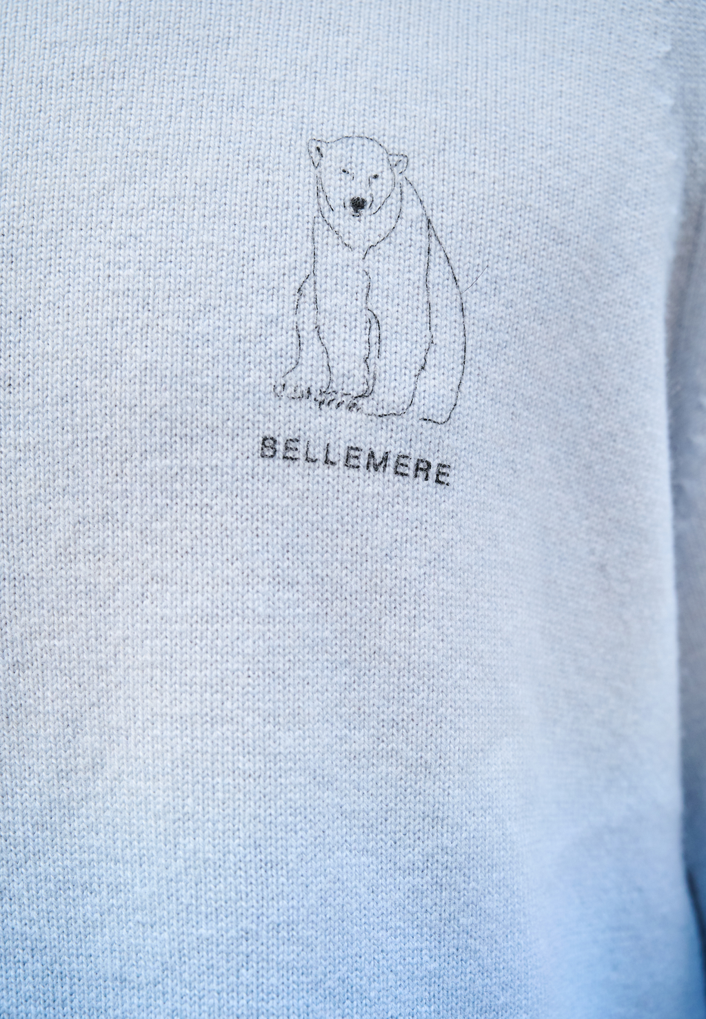 Pull court en cachemire motif ours polaire