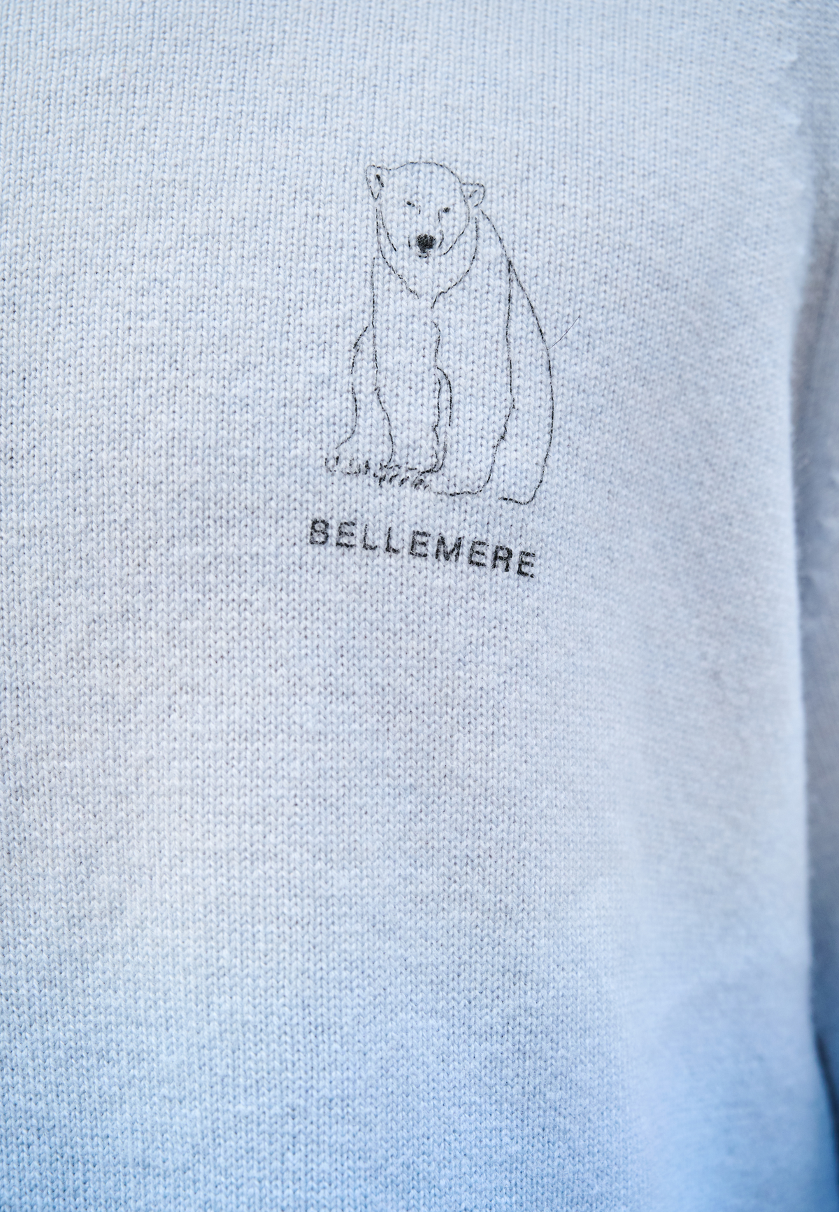 Pull court en cachemire motif ours polaire