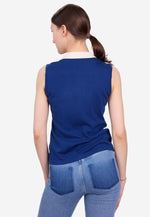 Charger l'image dans la galerie, Cotton Cashmere Sleeveless Polo Shirt
