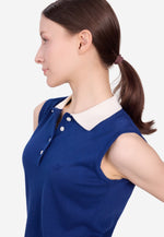 Charger l'image dans la galerie, Cotton Cashmere Sleeveless Polo Shirt
