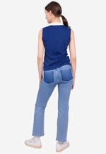 Charger l'image dans la galerie, Cotton Cashmere Sleeveless Polo Shirt
