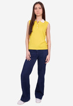 Charger l'image dans la galerie, Cotton Cashmere Sleeveless Polo Shirt
