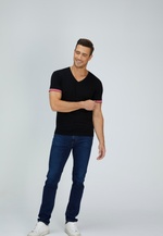 Load image into Gallery viewer, Striped Short-Sleeve Cashmere T-shirt
