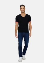 Load image into Gallery viewer, Striped Short-Sleeve Cashmere T-shirt
