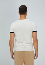 Load image into Gallery viewer, Striped Short-Sleeve Cashmere T-shirt
