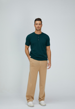 Lade das Bild in den Galerie-Viewer, Cotton Cashmere Slim Fit Henley Shirt
