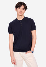 将图片加载到图库查看器，Cotton Cashmere Slim Fit Henley Shirt
