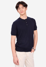 将图片加载到图库查看器，Cotton Cashmere Slim Fit Henley Shirt
