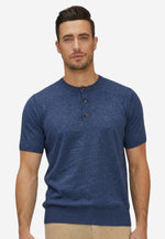 将图片加载到图库查看器，Cotton Cashmere Slim Fit Henley Shirt
